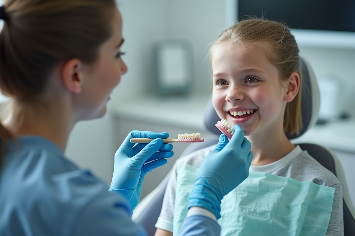 Jeune adulte en consultation orthodontie avec impressions dentaires