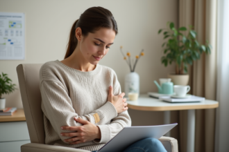 Femme d'âge moyen dans une clinique calme et moderne