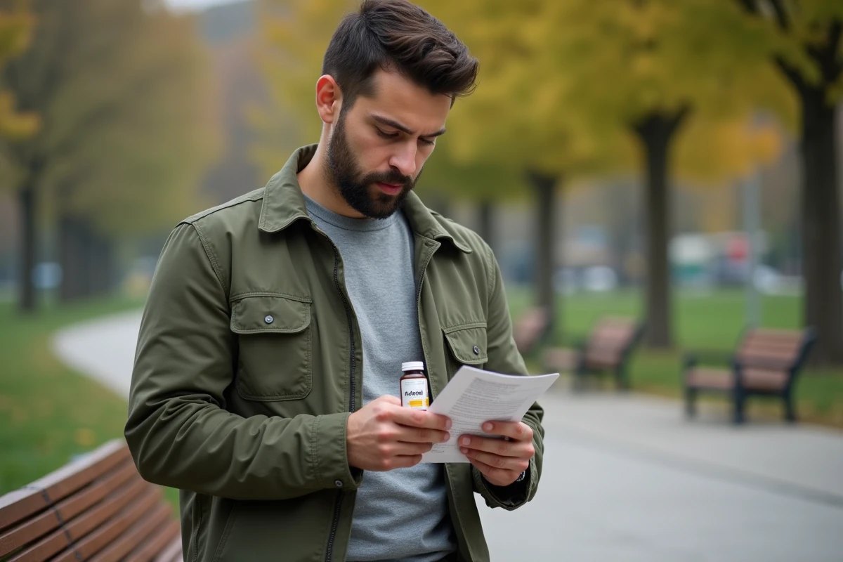 Homme lisant une fiche d